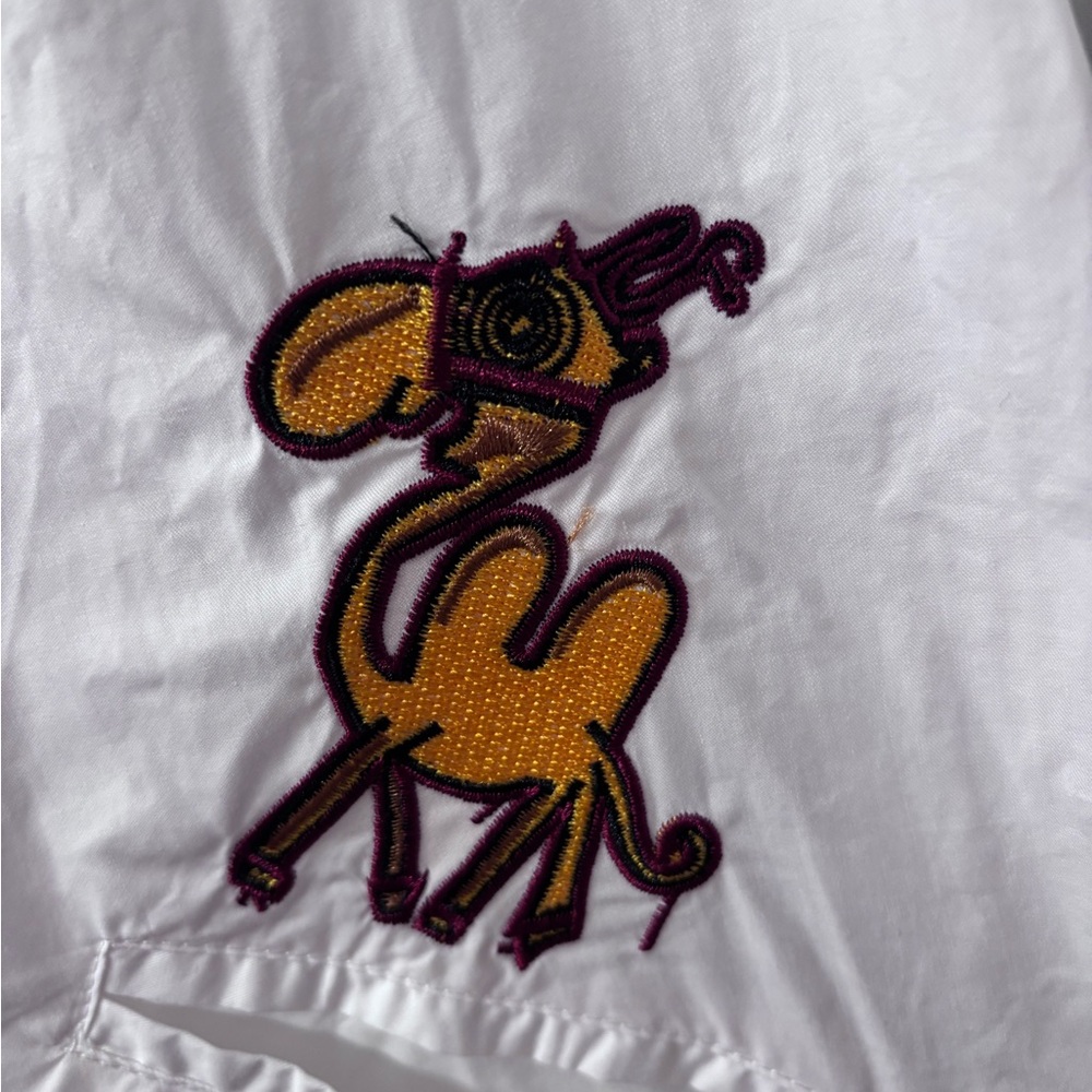 Embroidered Egyptian Patch Button White Blouse - image 6